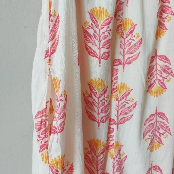 Old Navy Tie Shoulder Floral Sleeveless Maxi Swing Dress Medium Pockets Flowy - Picture 4 of 12